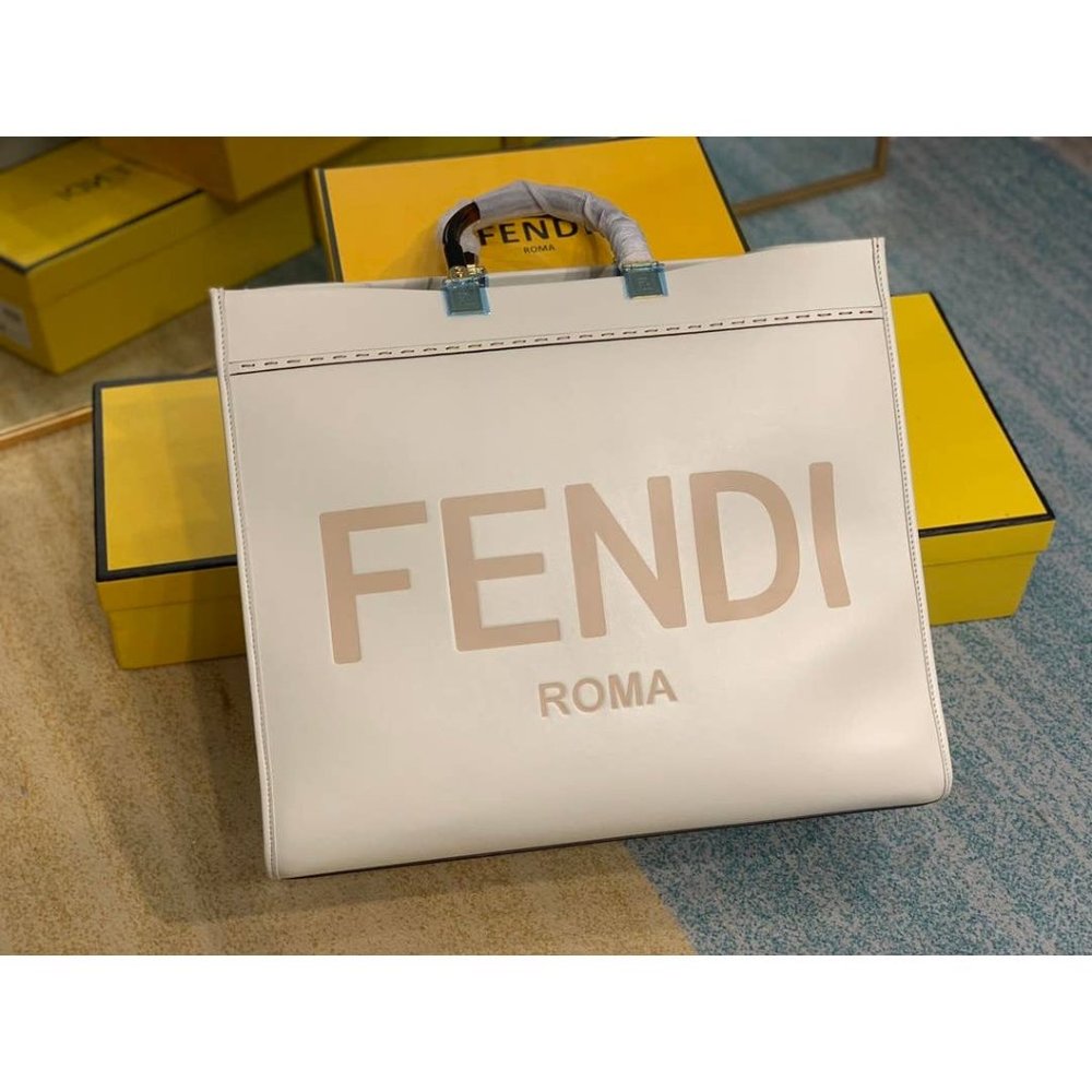 Fendi Women Sunshine Shopper Bag White